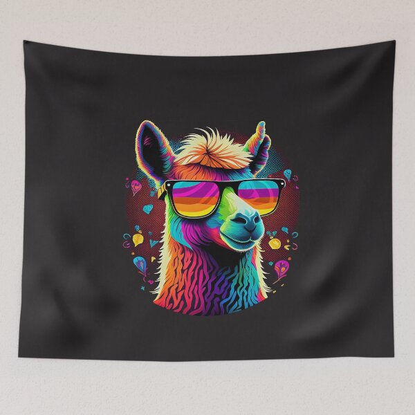 Item preview, Groovy Llama Rocking Colorful Glasses designed and sold by ceemyvision.