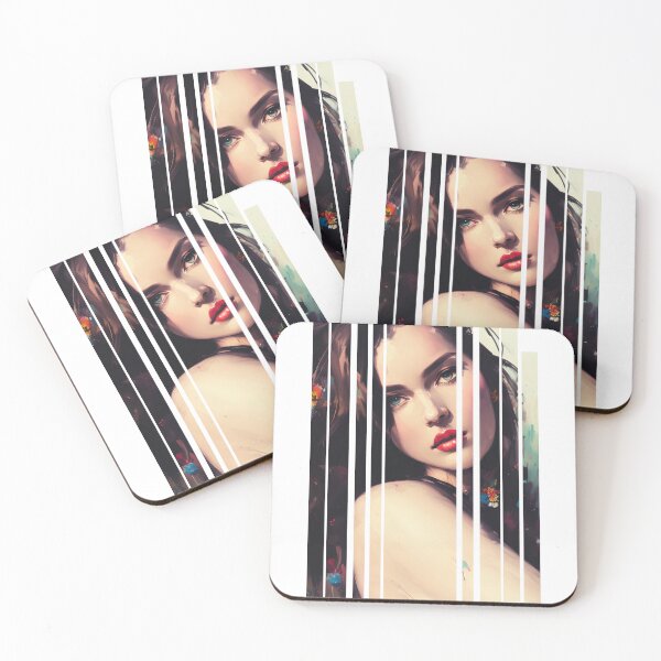 Item preview, Beautiful girl in painted stripes designed and sold by LaszloToth.