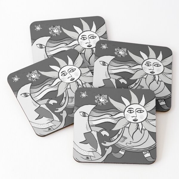 Item preview, The Sun and the Moon - black and white Night  "Figurative Drawings" designed and sold by Istvan Ocztos.