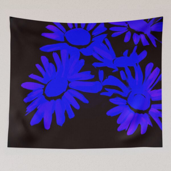 Item preview, Blue Abstract Daisies designed and sold by asurtiumgreen.