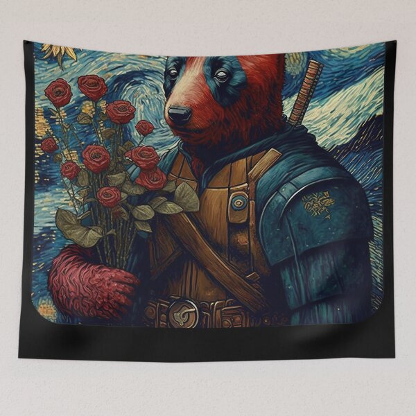 Item preview, Impressionable merc with a flower (no text) designed and sold by ai-datamancer.