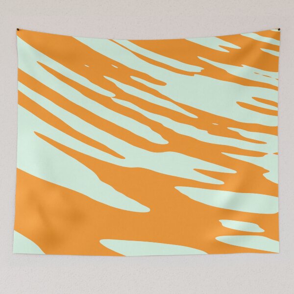 Aperçu de l'œuvre Motif aléatoire de lignes abstraites turquoise jaune créée et vendue par DAHAS.