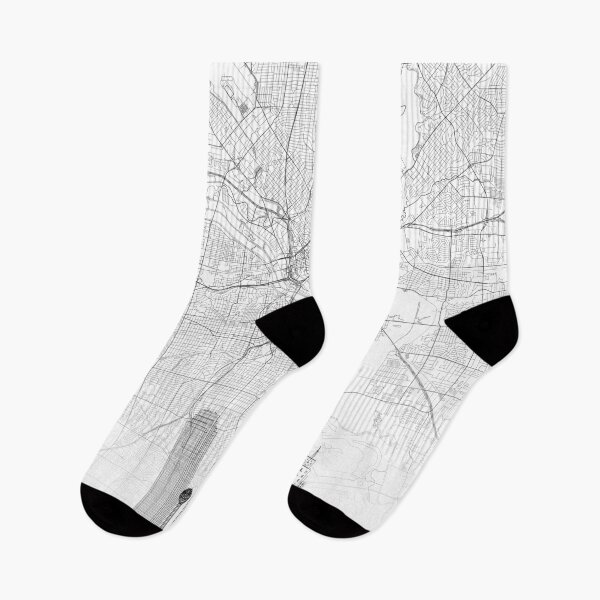 Item preview, Dallas Map Skyline BW Line by LandSartprints designed and sold by LandSartprints.