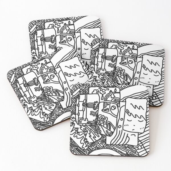 Item preview, Wobbly Abstract Black and White Dooddle designed and sold by milksell.