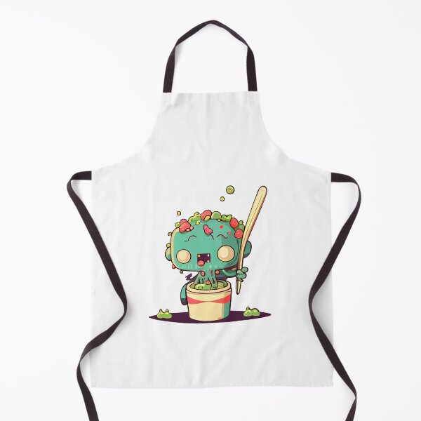 Aperçu de l'œuvre zombie kawaii tenant une baguette et mangeant des nouilles créée et vendue par MLArtifex.
