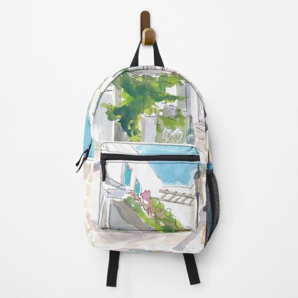 Item preview, Mediterranean Street Scene with White Houses and Blue Sky designed and sold by artshop77.
