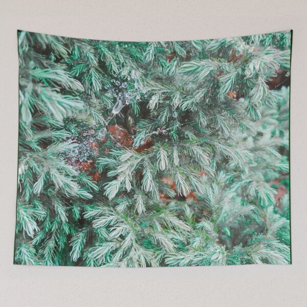 Item preview, Fir tree covered with drops of rain designed and sold by helenkaiy.
