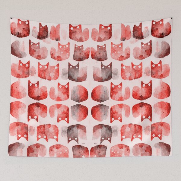 Item preview, red cats designed and sold by Esmiovel.