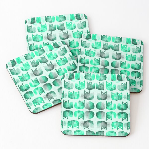 Item preview, green cats designed and sold by Esmiovel.