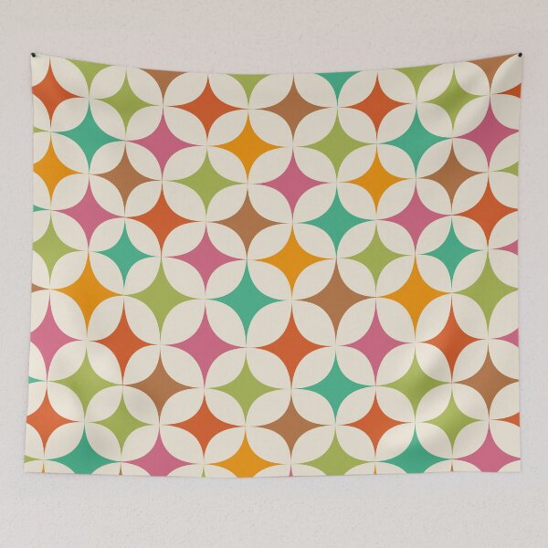 Item preview, Colorful Mid Century Retro Stars Pattern  designed and sold by Yasminepatterns .