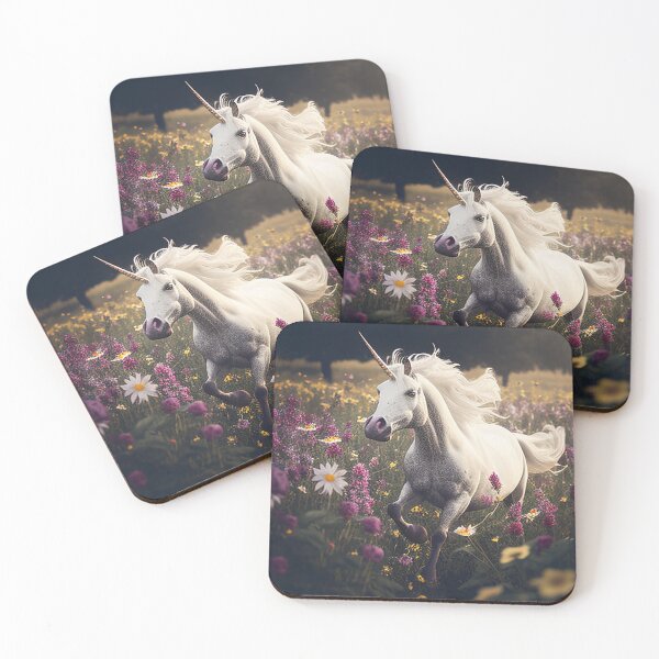 Item preview, Unicorn Running through Flowers designed and sold by ArcaneVisions.