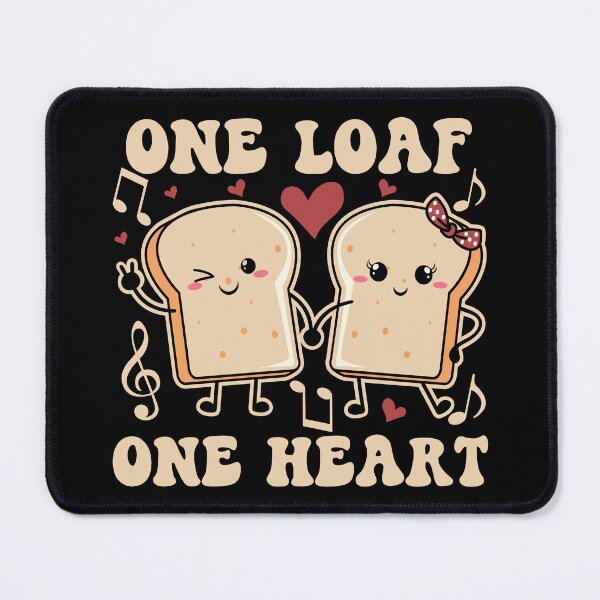 Item preview, One Loaf One Heart Cute and Funny Valentine's Day Toast - Black designed and sold by PearlMoonGrapes.