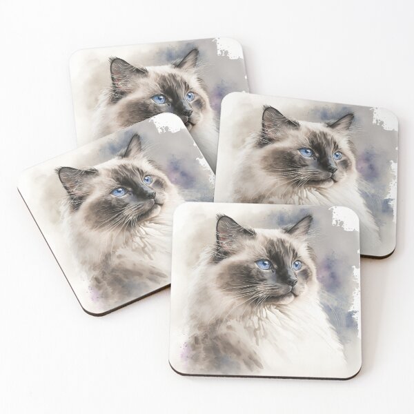 Item preview, Rag Doll Cat Watercolour Painting designed and sold by TheArtfulAI.
