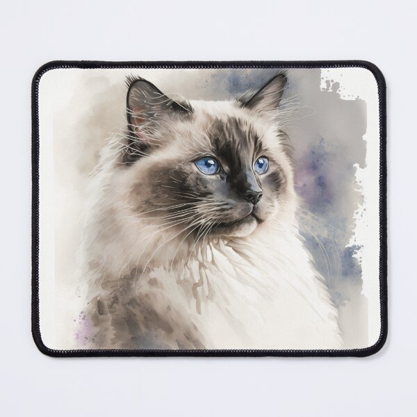 Item preview, Rag Doll Cat Watercolour Painting designed and sold by TheArtfulAI.