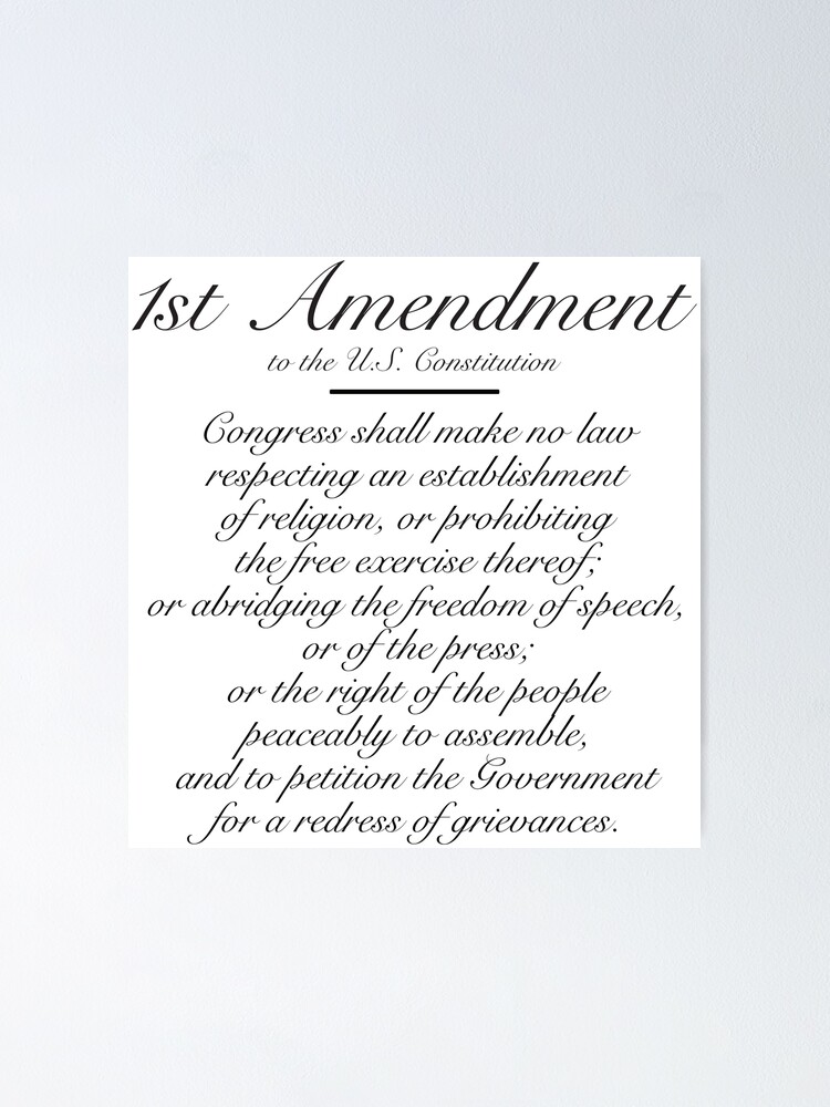 "1st Amendment" Poster for Sale by madmattman | Redbubble