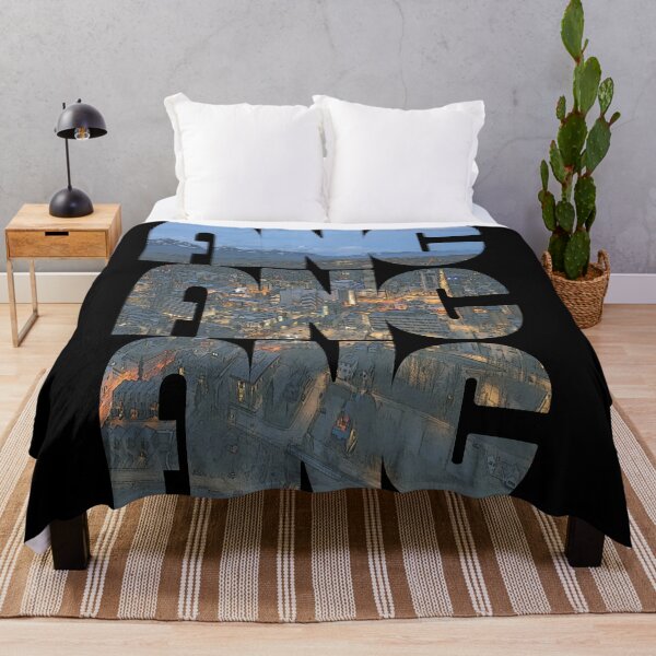 Item preview, Anchorage, Alaska ANC Night Cityscape Repeating Pattern designed and sold by CrabbyLobster.