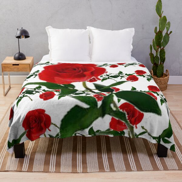 Item preview, RED ROSE DESIGN PATTERNS WHITE ART designed and sold by sharlesart.