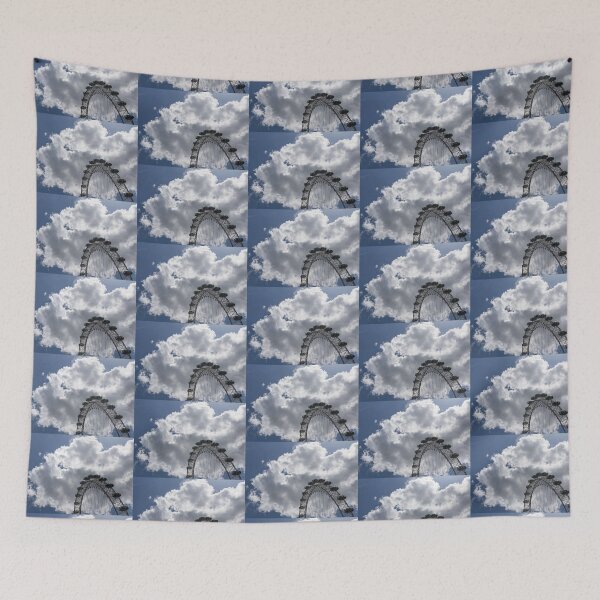 Item preview, Silver, Blue and White - the London Eye Against Dramatic Sky designed and sold by Georgia Mizuleva.