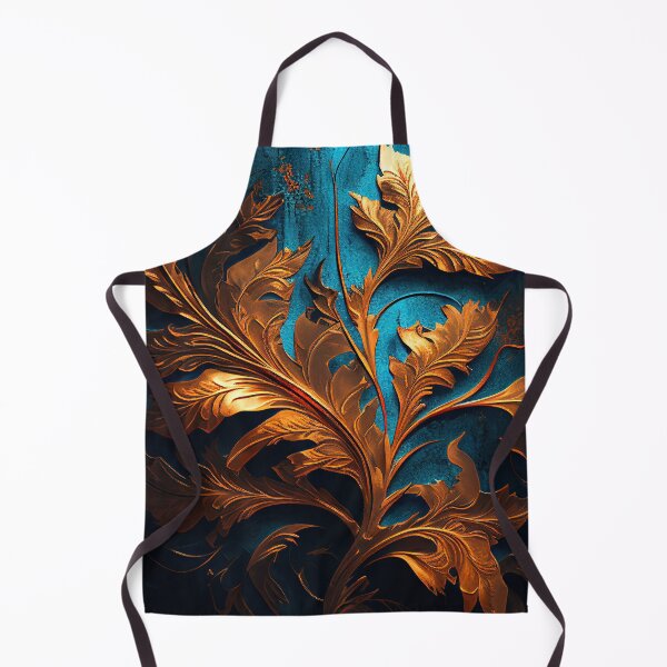 Item preview, Copper leaf motif on a blue wall designed and sold by Cydermann.