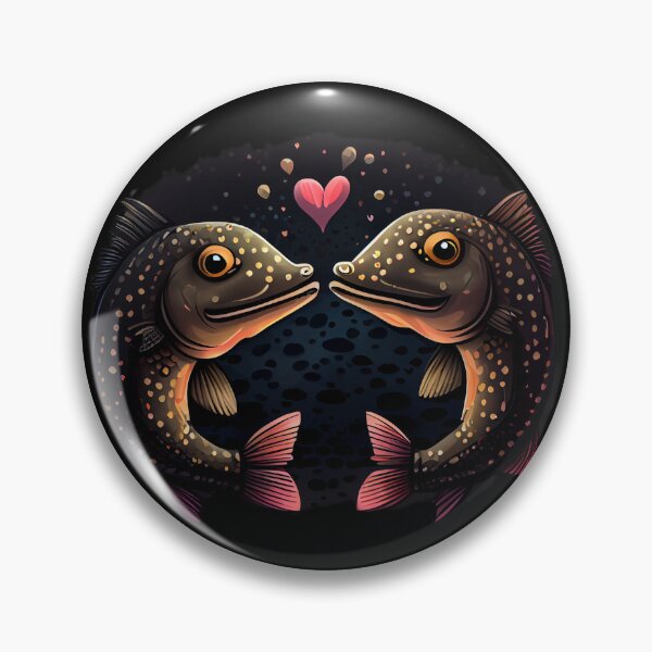 Artikelvorschau, Valentines Day Love Pike Fish Couple entworfen und verkauft von PipikaArt.
