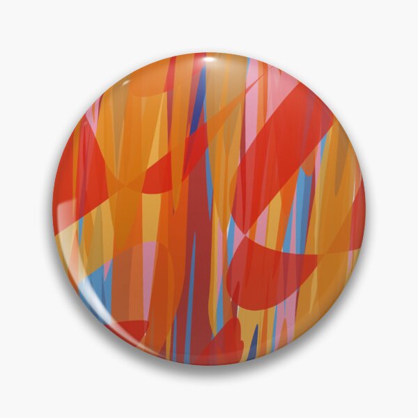 Fiery digital art pattern Pin