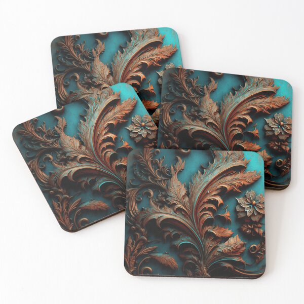 Item preview, Copper pattern on a blue wall designed and sold by Cydermann.