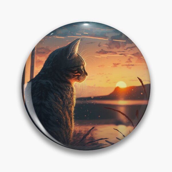 Item preview, Cat Watching Sunset Scene designed and sold by MaRa ★★★★★.