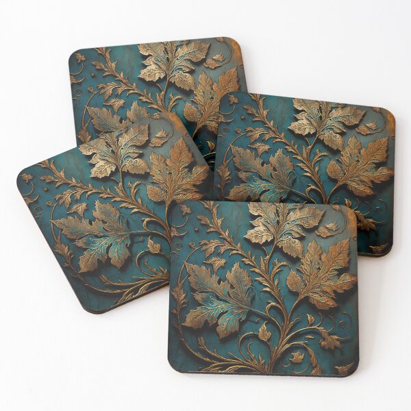 Item preview, Copper leaves on a blue wall designed and sold by Cydermann.