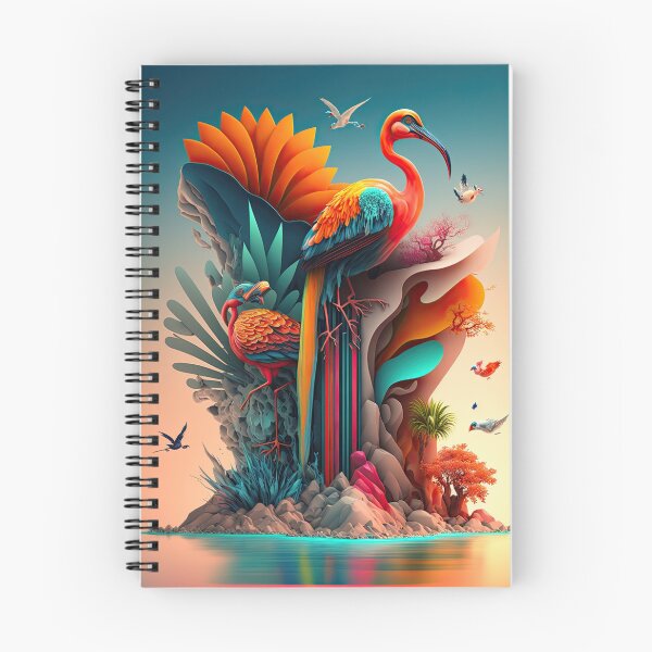Aperçu de l'œuvre Flamant rose abstrait multicolore créée et vendue par AiCollection.