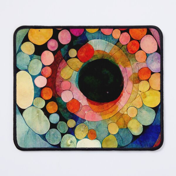 Item preview, Abstract Spiral of Circles - 1960's Colors in Brilliant Ink on Watercolor Paper designed and sold by newnomads-art.