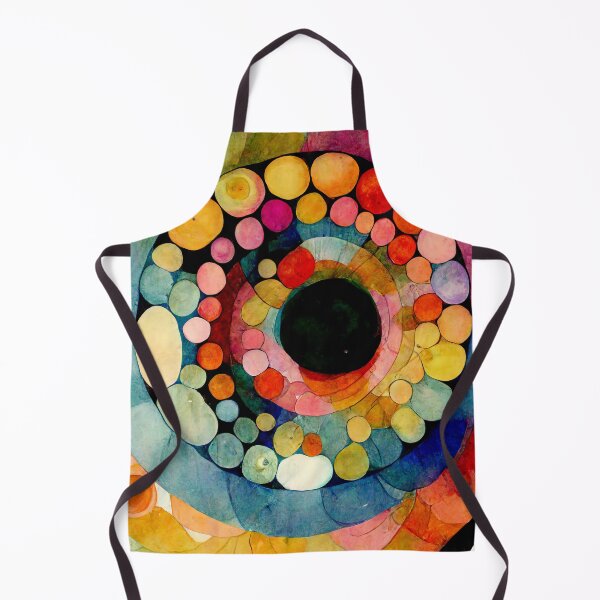 Item preview, Abstract Spiral of Circles - 1960's Colors in Brilliant Ink on Watercolor Paper designed and sold by newnomads-art.