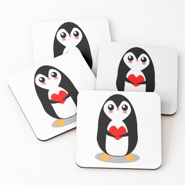Item preview, Cute cartoon penguin character holding heart. designed and sold by Ingahaliullina.