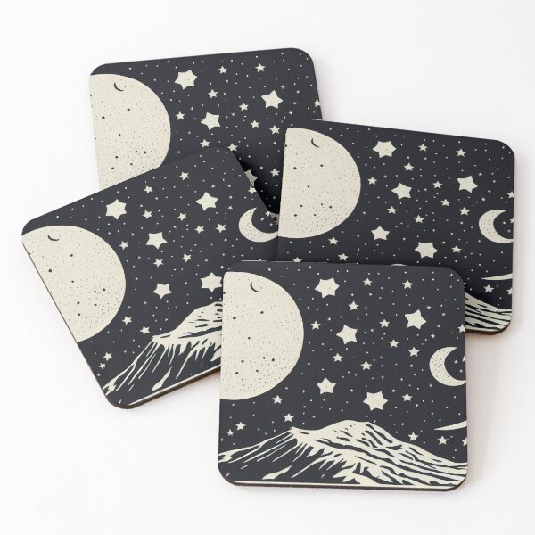 Item preview, Mountain Landscape with Moon and Stars designed and sold by bryanchvzz.