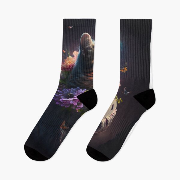 Item preview, Cosmic Cat: Sitting on a Bed of Flowers in Space designed and sold by fearless301.