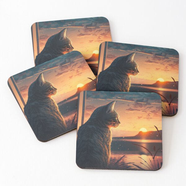 Item preview, Cat Watching Sunset Scene designed and sold by MaRa ★★★★★.