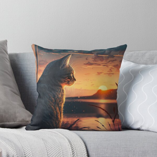 Item preview, Cat Watching Sunset Scene designed and sold by MaRa ★★★★★.