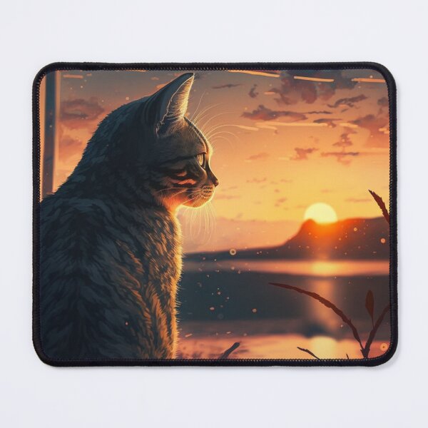 Item preview, Cat Watching Sunset Scene designed and sold by MaRa ★★★★★.