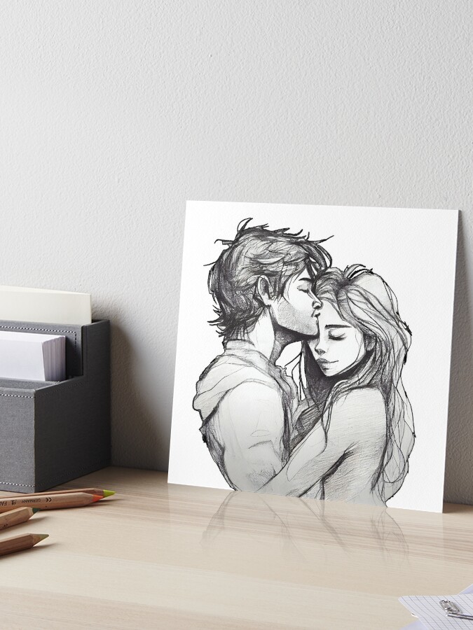 Romantic loving couples💕💕 - Abhi new awesome pen sketch store - Drawings  & Illustration, People & Figures, Love & Romance - ArtPal