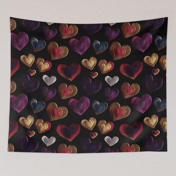 Item preview, Everyheart golder hearts Embroidered Pattern 20_S40 designed and sold by CreArtorium.