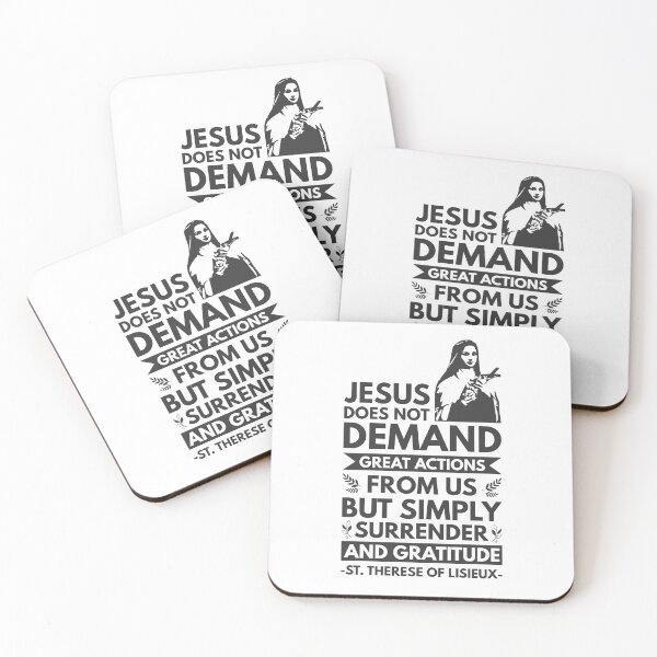Item preview, Jesus does not demand great actions from us, but simply surrender and gratitude - Catholic Inspirational Quotes designed and sold by catholicquotes.