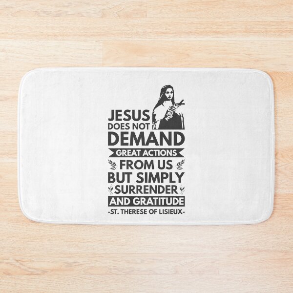 Item preview, Jesus does not demand great actions from us, but simply surrender and gratitude - Catholic Inspirational Quotes designed and sold by catholicquotes.
