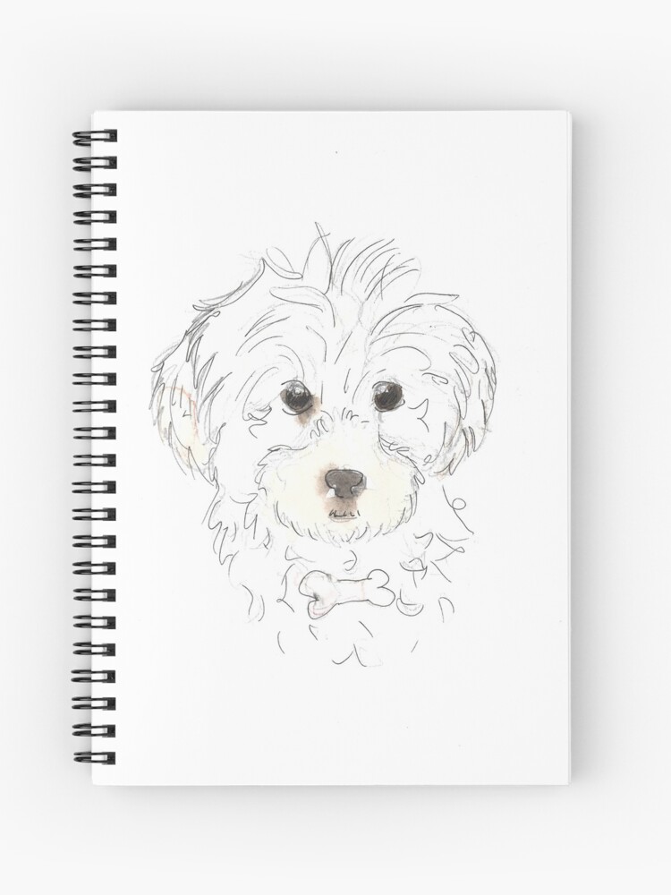 Black Notebook/Notepad with a small image on every page Poodle by Starprint