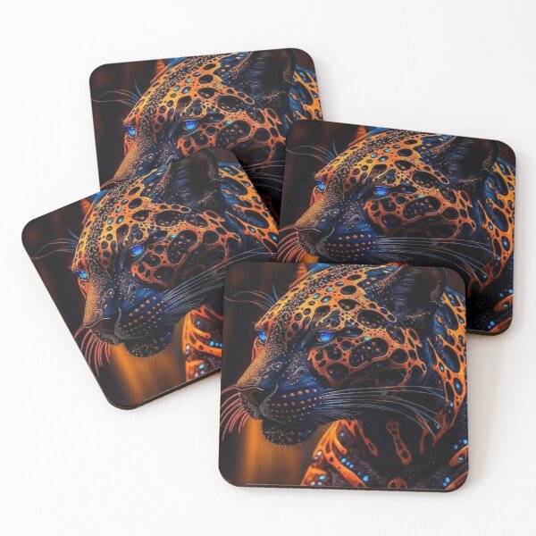 Item preview, id67 Legendary stave lion figure, navy blue orange yellow patterned lion stave, wild cats, cats, wild animals, blue colored eyes, luminous blue eyes, predatory and cute animals, strong animals, designed and sold by bcbutika.