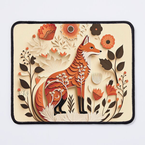 Item preview, Papercut Fox and Flowers designed and sold by PearBird.