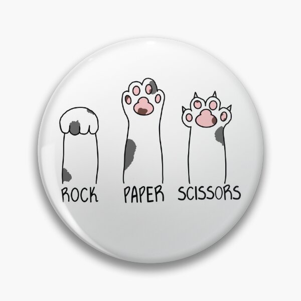Item preview, Kitty Cat Rock Paper Scissors: Grey and White designed and sold by LuxeHurricane.