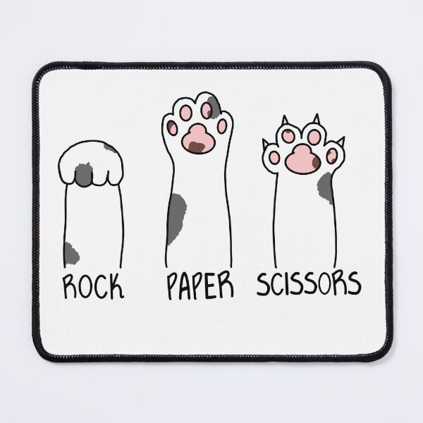 Item preview, Kitty Cat Rock Paper Scissors: Grey and White designed and sold by LuxeHurricane.