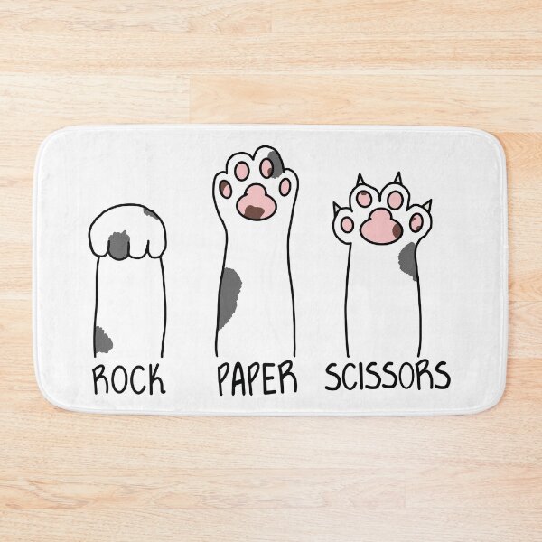 Item preview, Kitty Cat Rock Paper Scissors: Grey and White designed and sold by LuxeHurricane.