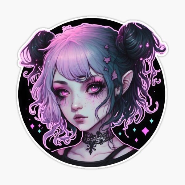 Girl Pink Hair Alt Egirl Elf Cute  Sticker for Sale by Nymmzi