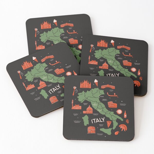 Item preview, Decorative map of Italy with tourist sight. designed and sold by KO-SIM.