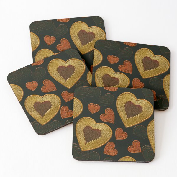 Item preview, Everyheart golder hearts Embroidered Pattern 21_S40 designed and sold by CreArtorium.